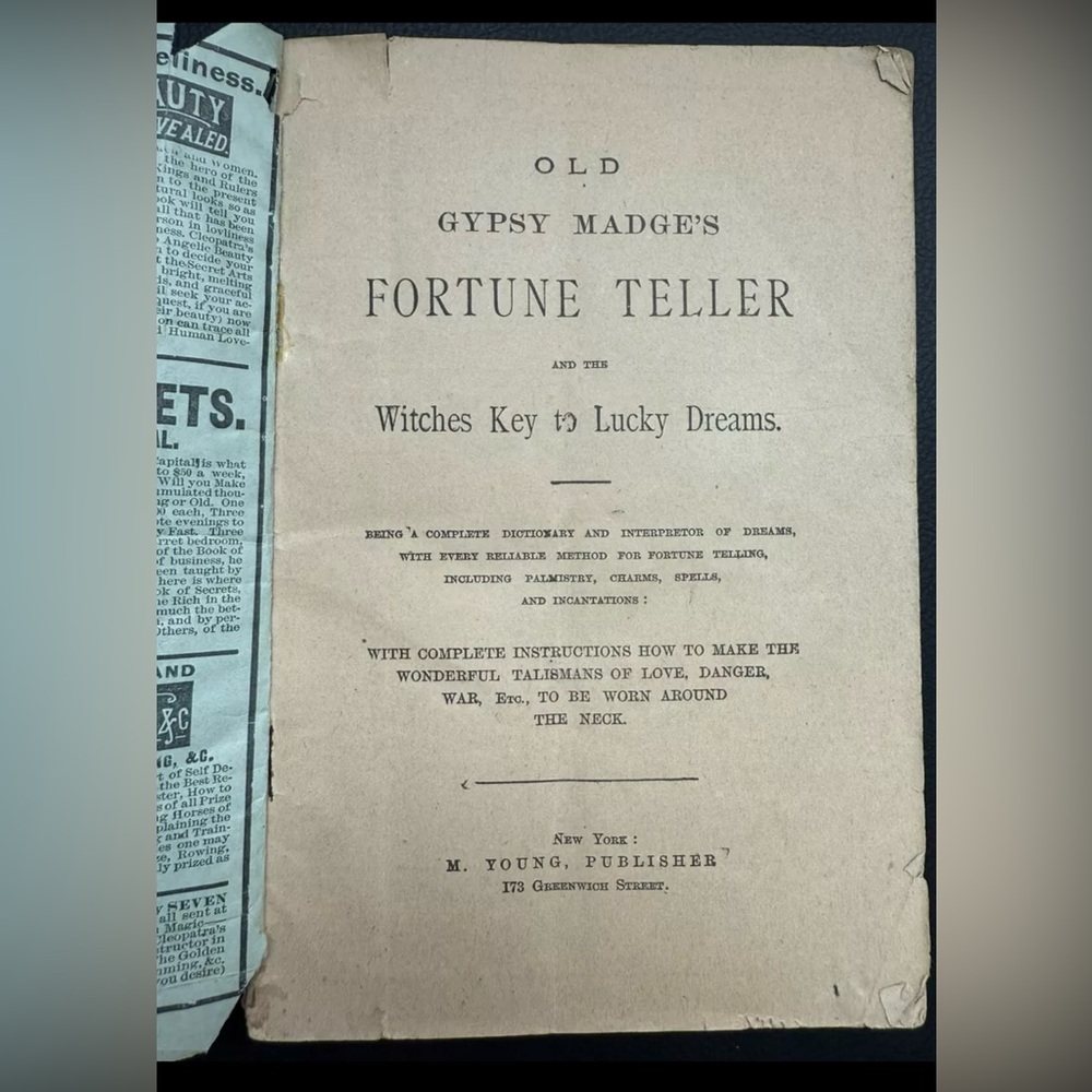 Antique 1880 Old Gypsy Madge’s Fortune Teller & Witches Key Complete VERY RARE - Picture 2 of 10